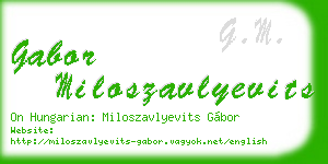 gabor miloszavlyevits business card