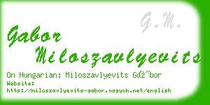 gabor miloszavlyevits business card